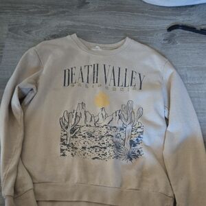 Beige Death Valley Graphic Sweatshirt